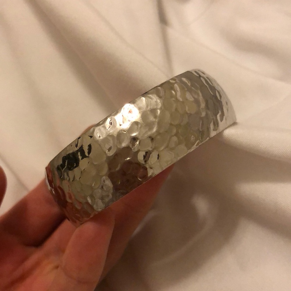 Vintage Silver Pattern Bangle Adjustable Metal Co… - image 1